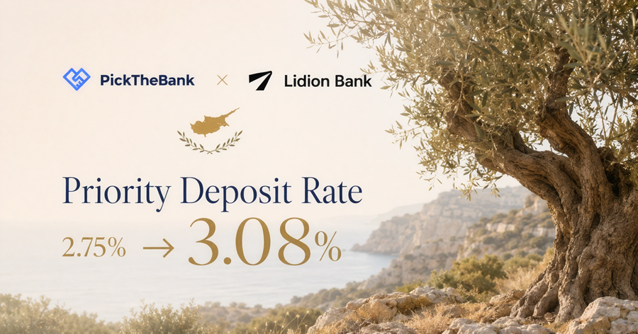 EUR deposit rates break 3% for Cyprus as PickTheBank, Lidion Bank announce increase